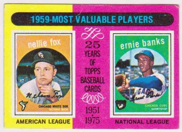 1975 Topps Nellie Fox/Ernie Banks #197 Card - HOF'ers