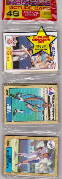 1987 Topps Baseball 49 Card Rack Pack w/ Gary Carter On Front