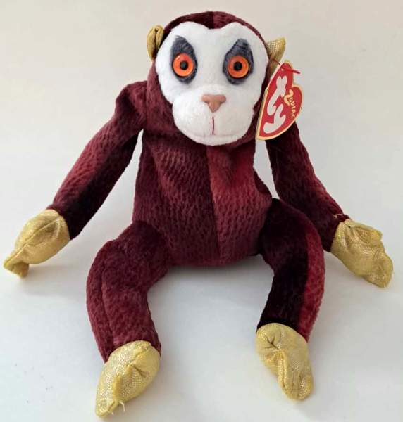 2000 Ty Beanie Baby Zodiac Monkey - With Original Tags