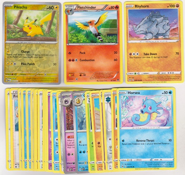 25 Different Pokemon Trading Cards w/ Pikachu REVERSE HOLO + More