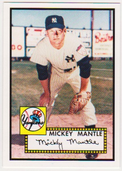 Mickey Mantle 1952 Topps #311 Rookie Commemorative Card - 2006 Topps #25 Rookie Of The Week Card
