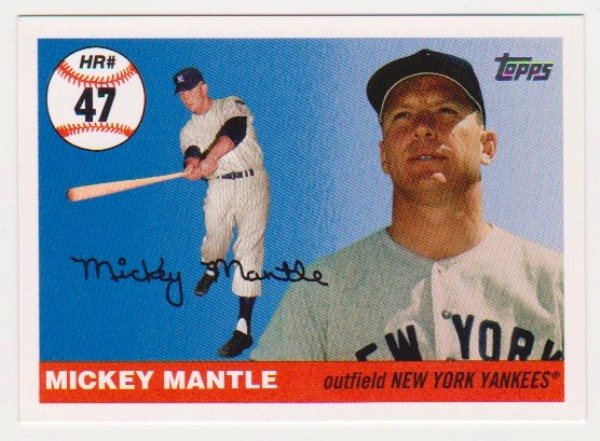 Mickey Mantle '55 Topps Style HR #47 2006 Topps #MHR47 Insert Card
