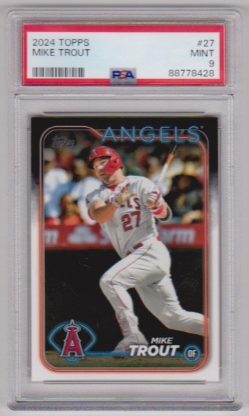 Graded PSA Mint 9 - Mike Trout 2024 Topps #27 Card
