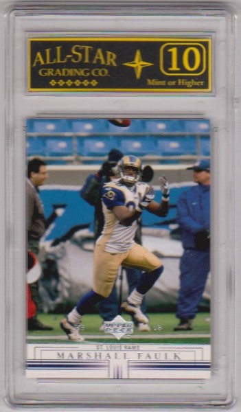Graded 10 - Marhsall Faulk 2001 Upper Deck #135 Card