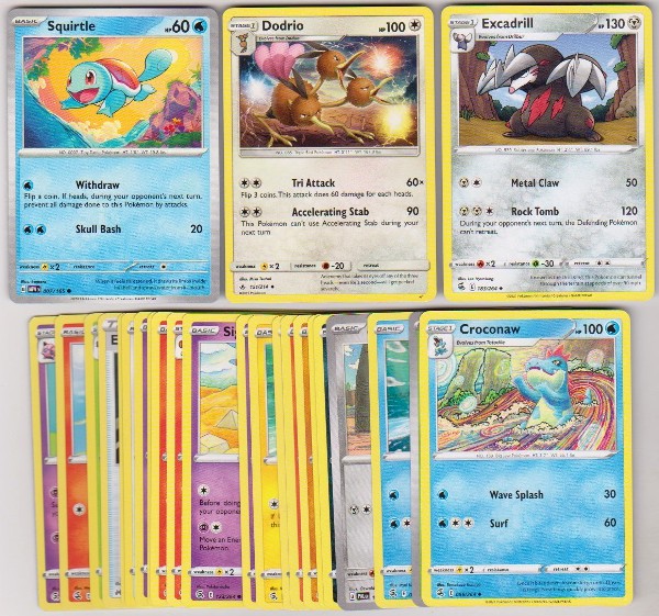25 Different Pokemon Trading Cards w/ Squirtle + More
