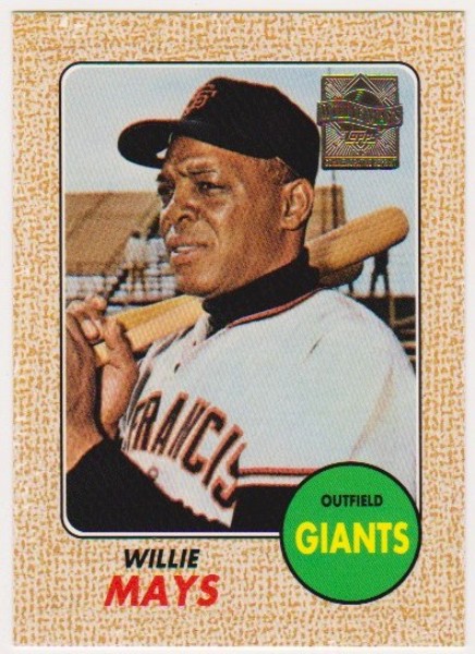 Willie Mays 1968 Topps #50 Commemorative Card - 1997 Topps #22 Insert Card