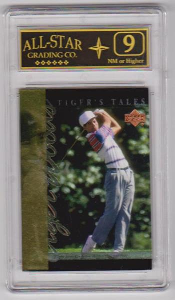 Graded 9 - Tiger Woods 2001 Upper Deck Tiger's Tales #TT5 Insert Card