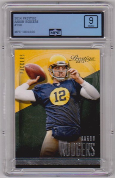 Graded MPE Mint 9 - Aaron Rodgers 2014 Panini Prestige #138 Card
