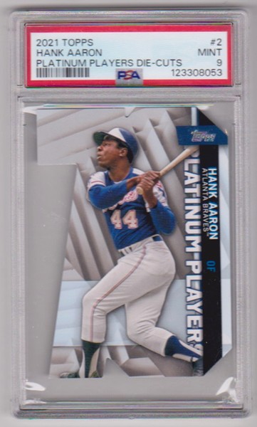 Graded PSA Mint 9 - Hank Aaron 2021 Topps Platinum Players Die-Cuts #PDC-2 Insert Card