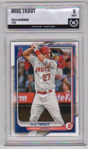 Graded GG Mint 9 - Mike Trout 2024 Bowman #19 Card