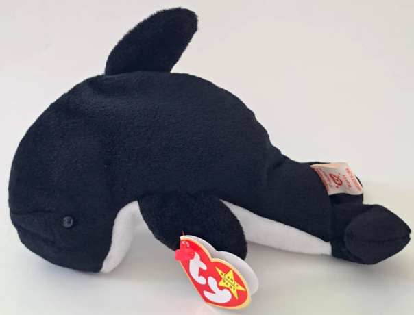1996 Ty Beanie Baby Waves The Whale - With Original Tags