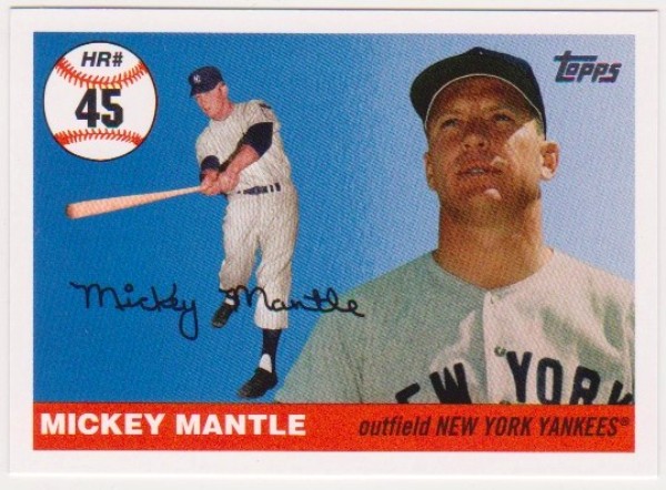Mickey Mantle '55 Topps Style HR #45 2006 Topps #MHR45 Insert Card