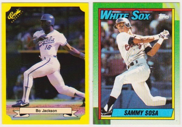 Rookies - Bo Jackson 1987 Classic + Sammy Sosa 1990 Topps Rookie Pair