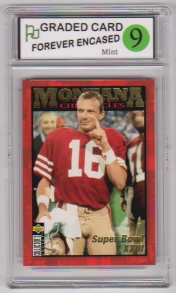Labeled Mint 9 - Joe Montana 1995 Collector's Choice Montana Chronicles #JM7 Insert Card