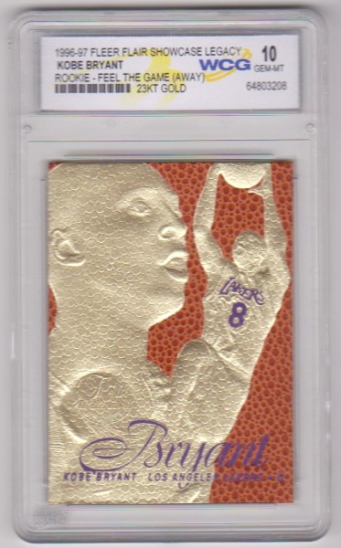 Rookie Graded Gem Mint 10 - Kobe Bryant 1996-97 Flair Showcase Legacy 23 Kt Gold Card