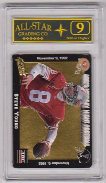 Graded 9 - Steve Young 1993 Action Packed Monday Night Football #MN2 Prototype Card