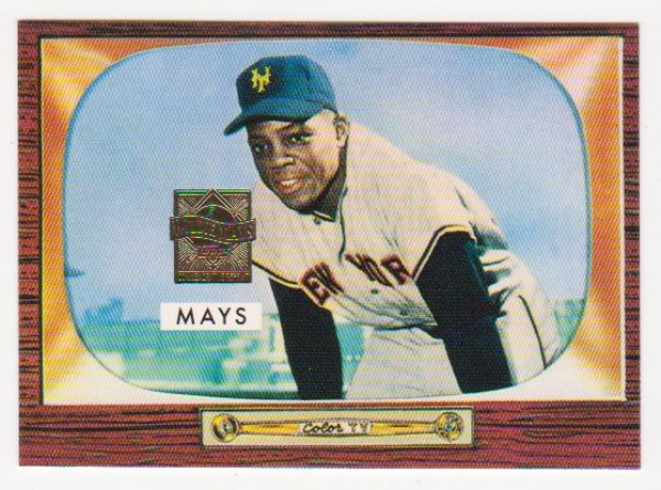 Willie Mays 1955 Bowman #184 Commemorative Card - 1997 Topps #6 Insert Card