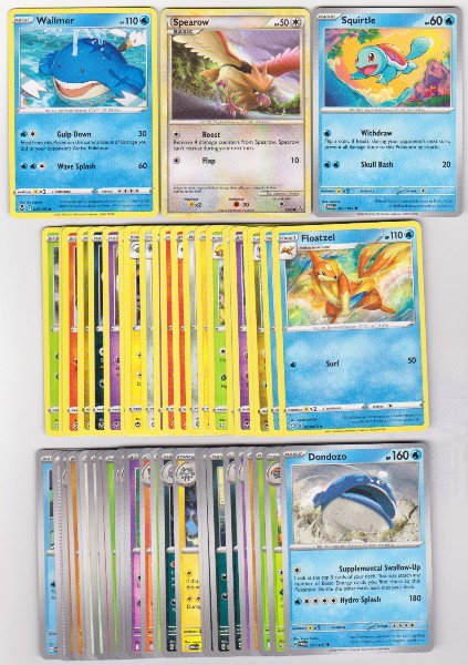 50 Different Pokemon Trading Cards w/ Squirtle + More