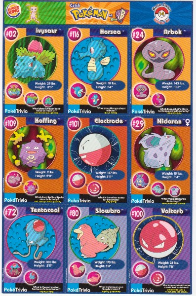 1999 Pokemon Master Trainer Collector Set Uncut 9 Card Uncut #14 Sheet