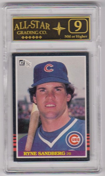 Graded 9 - Ryne Sandberg 1985 Donruss Box Bottom #PC2 Card