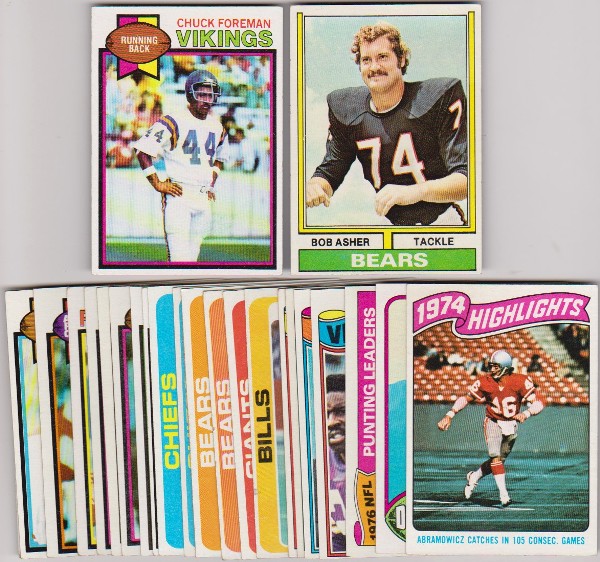 24 Different 1970's Topps Football Cards (1974-1979) w/ Chuck Foreman + More