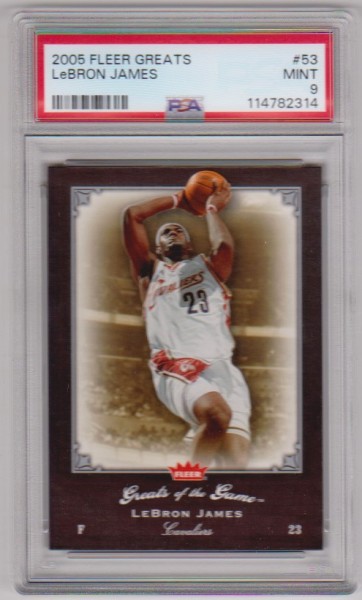 Graded PSA Mint 9 - Lebron James 2005-06 Fleer Greats Of The Game #53 Card