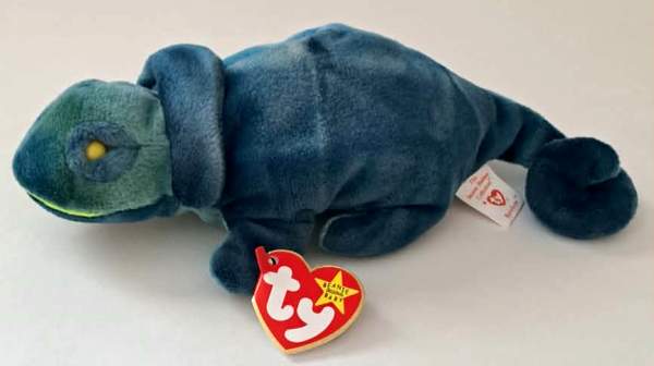 1997 Ty Beanie Baby Iggy The Iguana - With Rainbow Error Tags