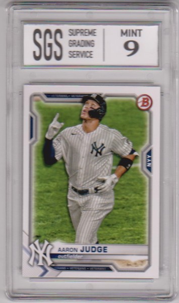 Graded Mint 9 - Aaron Judge 2021 Bowman #74 Card