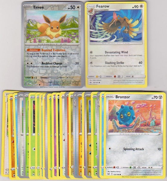 25 Different Pokemon Trading Cards w/ Eevee REVERSE HOLO + More
