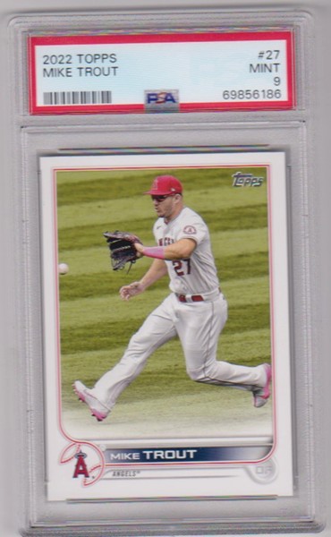 Graded PSA Mint 9 - Mike Trout 2022 Topps #27 Card