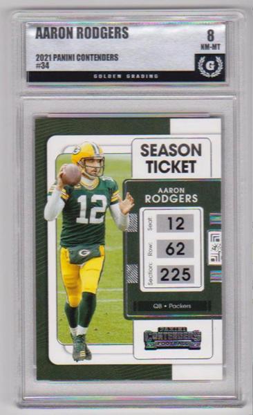 Graded GG NM-MT 8 - Aaron Rodgers 2021 Panini Contenders #34 Card