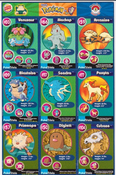 1999 Pokemon Master Trainer Collector Set 9 Card Uncut Sheet #3 w/ Blastoise + More