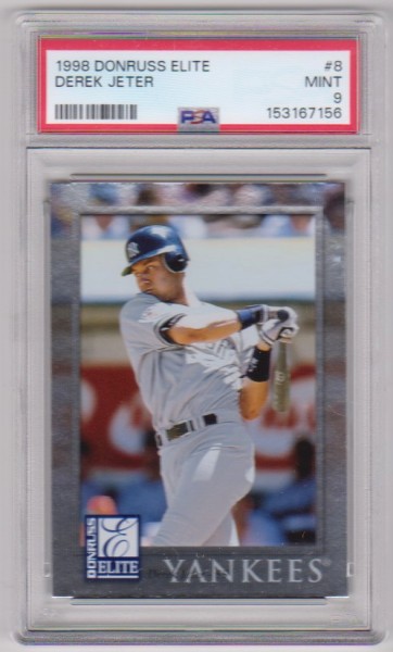 Graded PSA Mint 9 - Derek Jeter 1998 Donruss Elite #8 Card