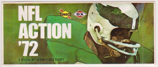 Sealed 1972 NFL Action '72 Sunoco Pack With 9 Player Stamps Inside