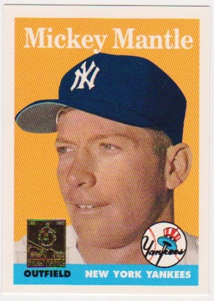 Mickey Mantle 1958 Topps #150 Commemorative Card - 1996 Topps #8 of 19 Insert Card