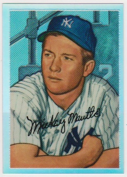 Refractor - 1996 Topps MICKEY MANTLE 1952 Bowman #20 Commemorative Insert Card