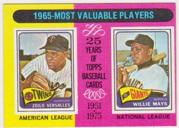 Vintage - 1975 Topps Willie Mays/Zoilo Versalles #203 Card