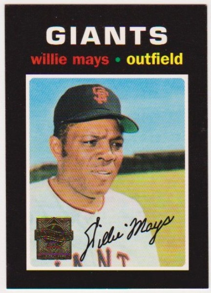 Willie Mays 1971 Topps #600 Commemorative Card - 1997 Topps #25 Insert Card
