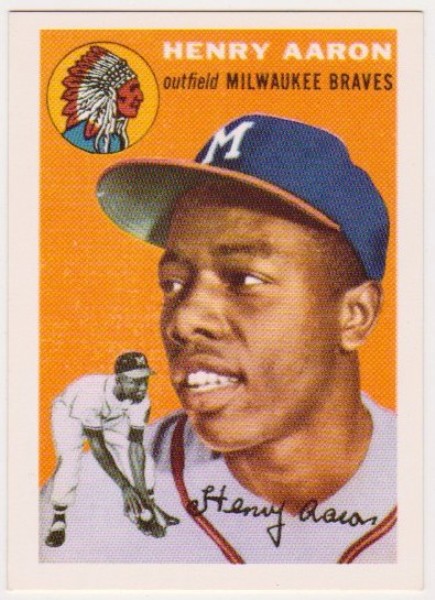 Hank Aaron 1954 Topps Rookie Reprint - 1991 Topps East Coast National Promo - Scarce