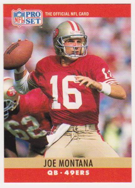 Blank Back Error - Joe Montana 1990 Pro Set Football Card