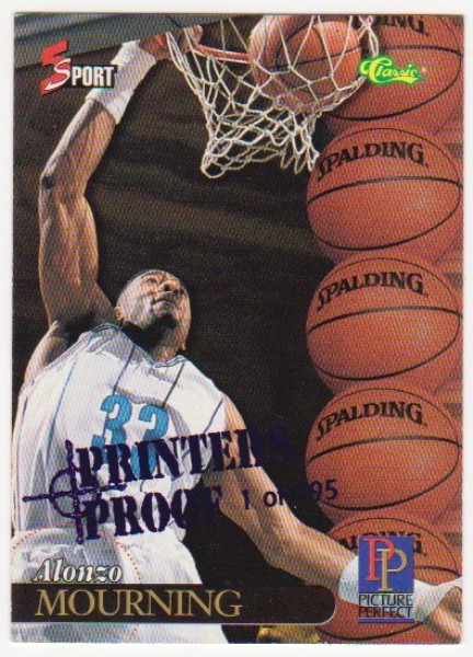 1 Of Only 795 Produced - Alonzo Mourning 1995 Classic 5-Sport Printers Proof #200 Card 