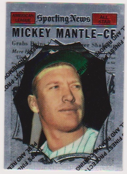 Mickey Mantle 1961 Topps #578 Commemorative Card - 1997 Topps Finest #32 Insert Card