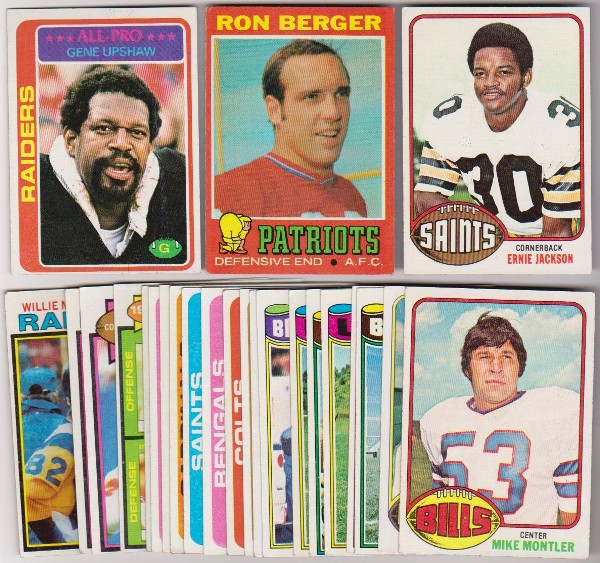24 Different 1970's Topps Football Cards (1971-1979) w/ Gene Upshaw + More