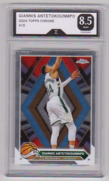 Graded Sigma Mint 8.5  - Giannis Antetokounmpo 2023-24 Topps Chrome #15 Card