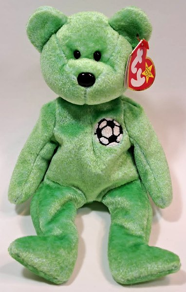 1999 Ty Beanie Baby Kicks The Soccer Bear - New With Tags