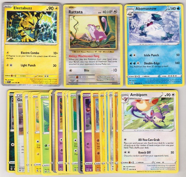 25 Different Pokemon Trading Cards w/ Electabuzz + More