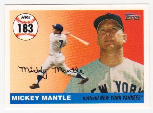 Mickey Mantle '55 Topps Style HR #183 2006 Topps #MHR183 Insert Card