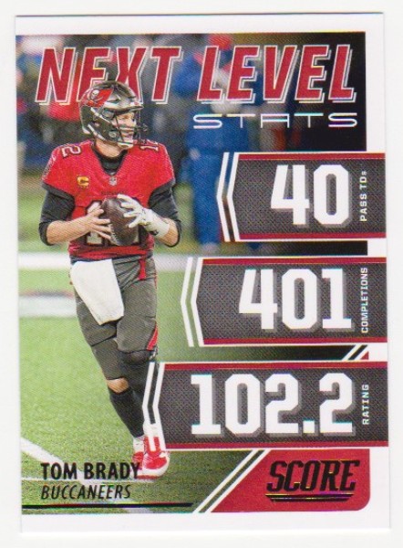 Tom Brady 2021 Score Next Level Stats #NL1 Insert Card