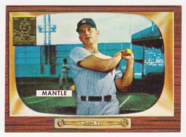 Mickey Mantle 1955 Bowman #202 Commemorative Card - 1996 Topps #5 of 19 Insert Card