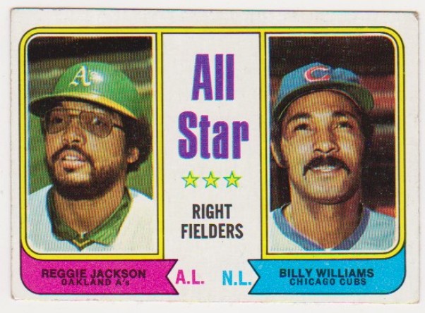 1974 Topps Reggie Jackson + Billy Williams #338 Card - HOF'ers